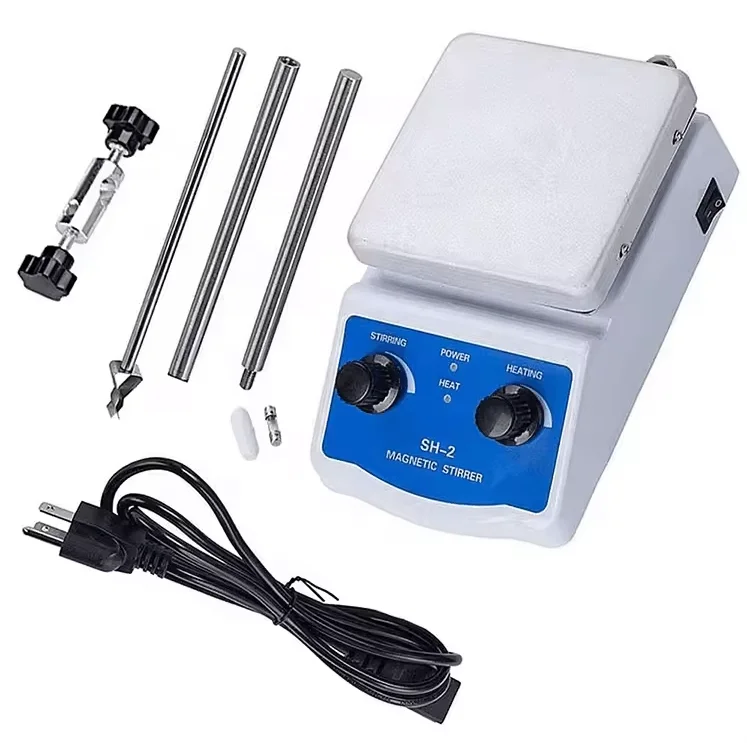 Sinosource Plastic Laboratory Magnetic Stirrer with Lhot Plate Model SH-2 1-Year Warranty 380C Max Temp 180W