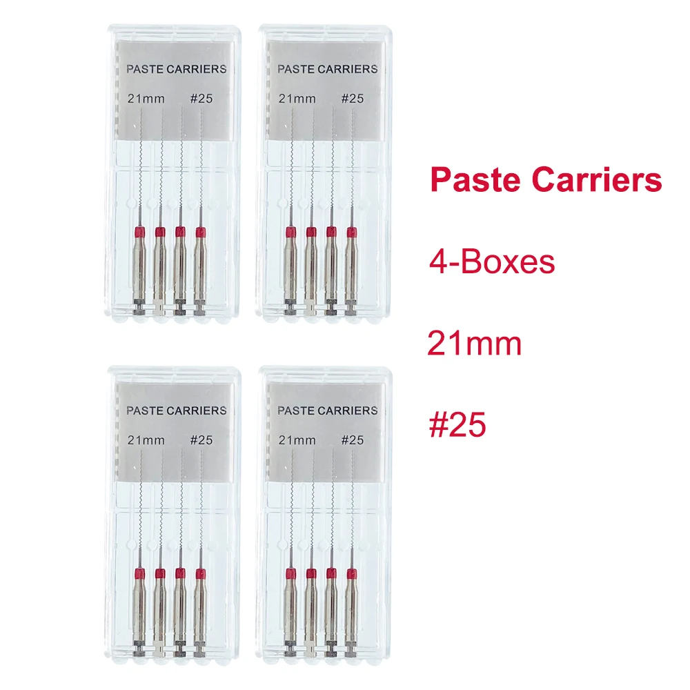 4 Boxes Dental Rotary Paste Carriers 21/25mm Size: 25#-40# U Files 33mm 15#-40# Endodontic Drill Stainless Steel Endo Files