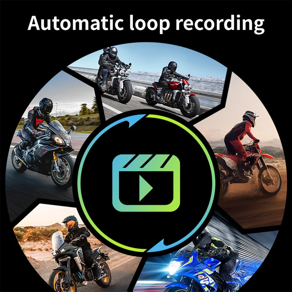 JIUYIN المخفية DVR الرؤية الأمامية والخلفية مقاوم للماء دراجة نارية مسجل قيادة صندوق أسود دراجة نارية كاميرا مزدوجة الحركة 720P