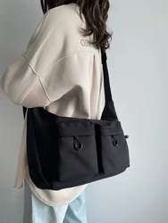 Japanese Sle Large Capaci Commuter Crossbody Bag ex Student Class Bag Mailman Casual Versatile Single oulder Bag