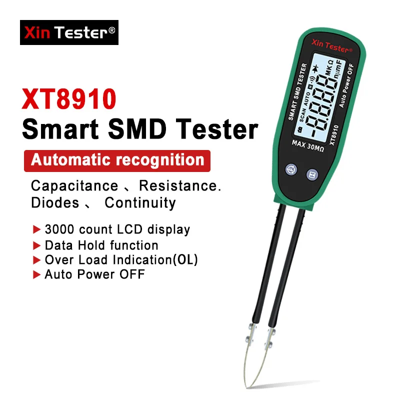 Xin Tester SMD automatic identification resistance tester capacitance meter diode scanning conduction function XT8910