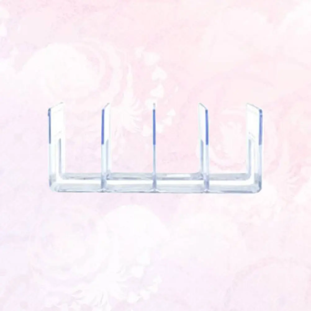 

Clear Acrylic Book Ends 4 Grid Transparent Bookshelf Stand for Office School Desktop Organizer Storage Rack Elegant Bookend