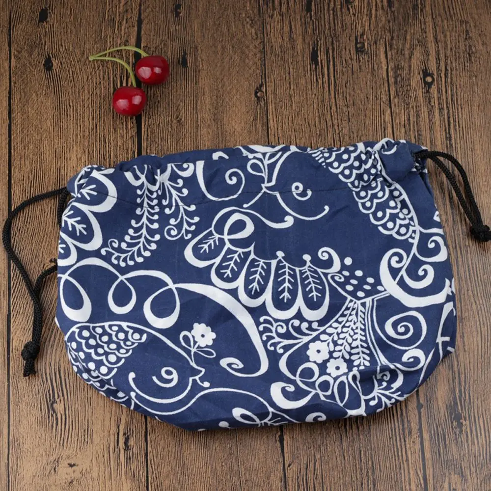 

Simple Outdoor Picnic Bags Geometric Unisex Food Hand Bags Drawstring Lunch Bag Japanese Style Lunch Box Lunch Tote Pouch
