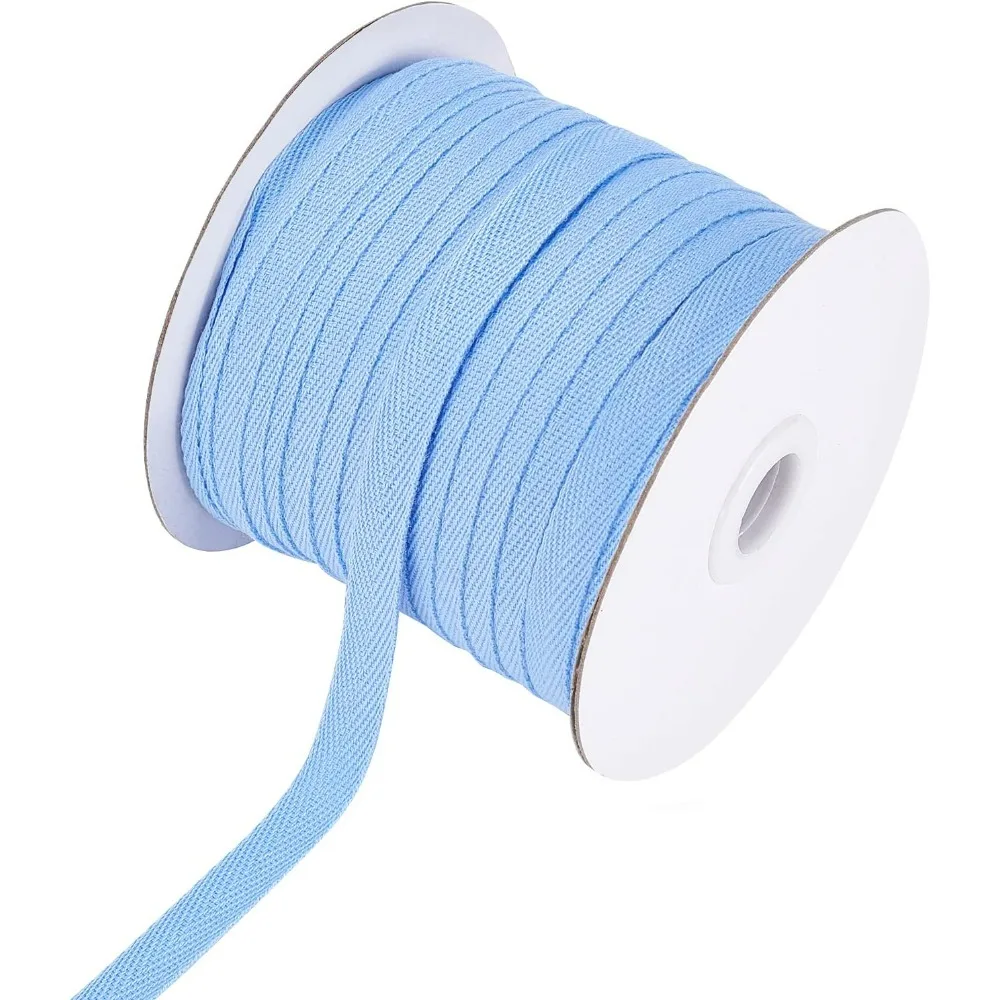 

80 Yards(73.15m)/Roll Cotton Tape Ribbons, Herringbone Cotton Webbings, 10mm Wide Flat Cotton Herringbone Cords
