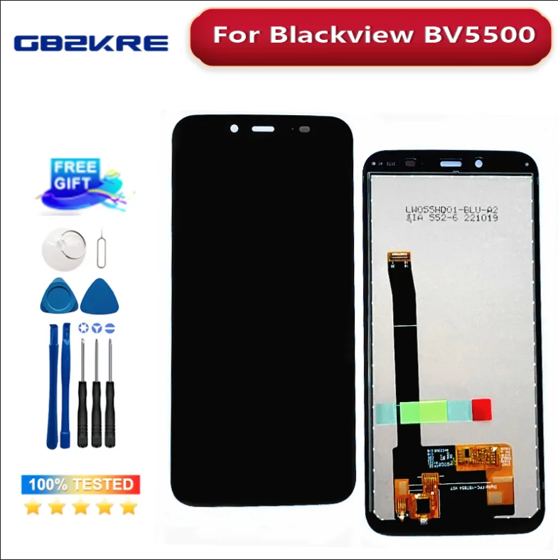 New Original Touch Screen LCD Display LCD Screen For Blackview BV5500 BV5500 Pro BV5500 Plus Replacement Disassemble 3M Adhesive