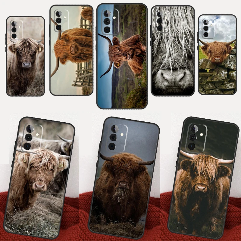 Highland Cow Animal For Samsung Galaxy A52 A32 A22 A12 A51 A71 A73 A53 A33 A23 A13 A14 A24 A34 A54 Phone Case