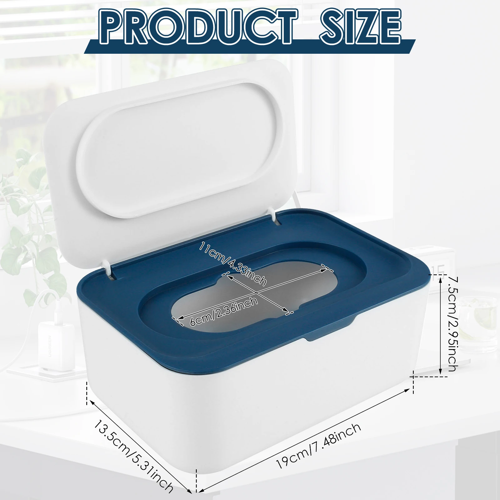 Wipes Dispenser Dustproof Tissues Wipes Case with Lid Spacious Refillable Tissue Case Diaper Wipes Dispenser for Home Car Travel