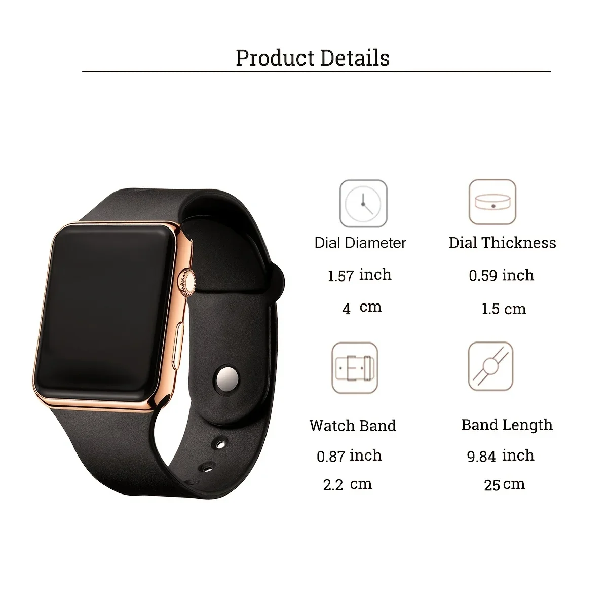 2 ชิ้น/เซ็ตนาฬิกาดิจิตอลซิลิโคนสแควร์ + สร้อยข้อมือมงกุฎแฟนซีนาฬิกาผู้หญิงเครื่องประดับที่มีความซับซ้อนและมีสไตล์นาฬิกาผู้หญิง