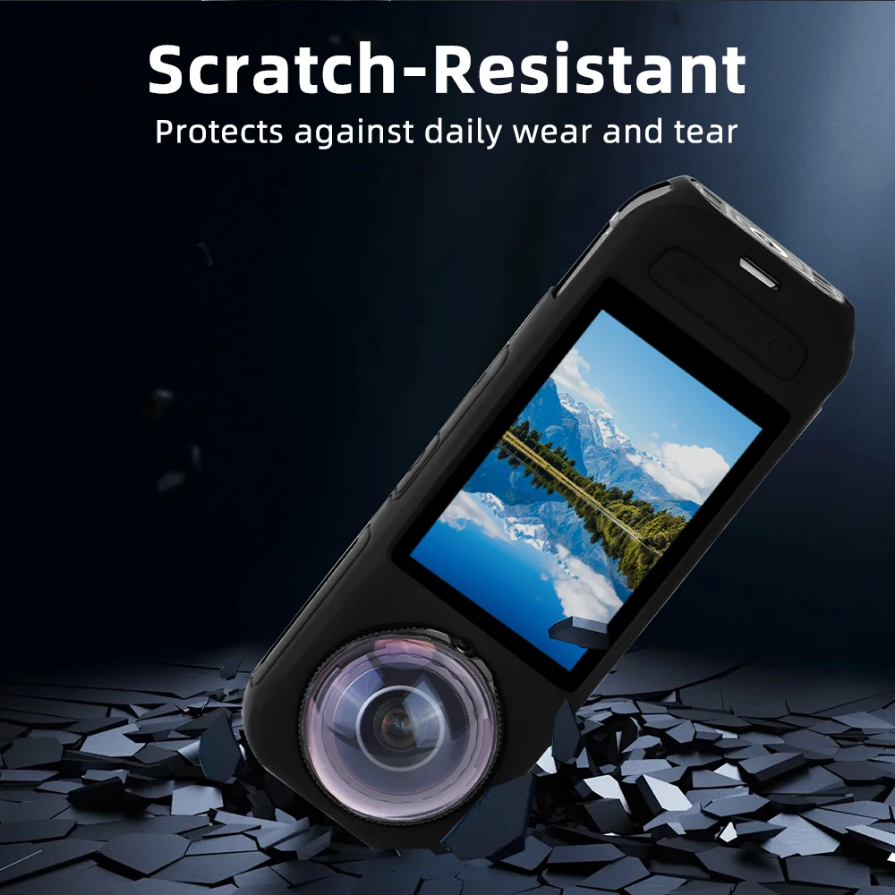 حافظة واقية من Flymile لهاتف Insta360 X5 غطاء من السيليكون مقاوم للصدمات وغطاء ناعم ملحقات كاميرا الحركة البانورامية