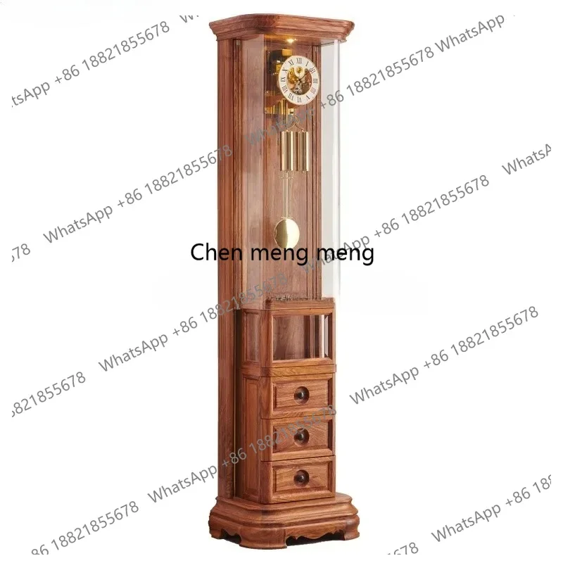 d178 mechanical floor clock living room villa table clock new Chinese retro pendulum clock modern simple