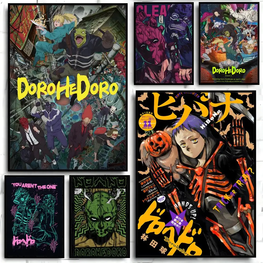 Póster de Anime Doroherodo, pinturas decorativas, colgantes de pared para estudio, sala de estar, hogar personalizado