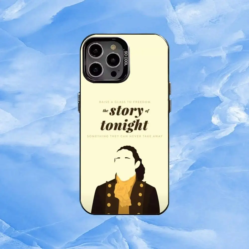 Custodia per telefono Hamilton M-Musical L-Lyrics per iPhone17,16,15,14,13,12,11 Plus,Pro Max Custodia per telefono Black Candy Silver