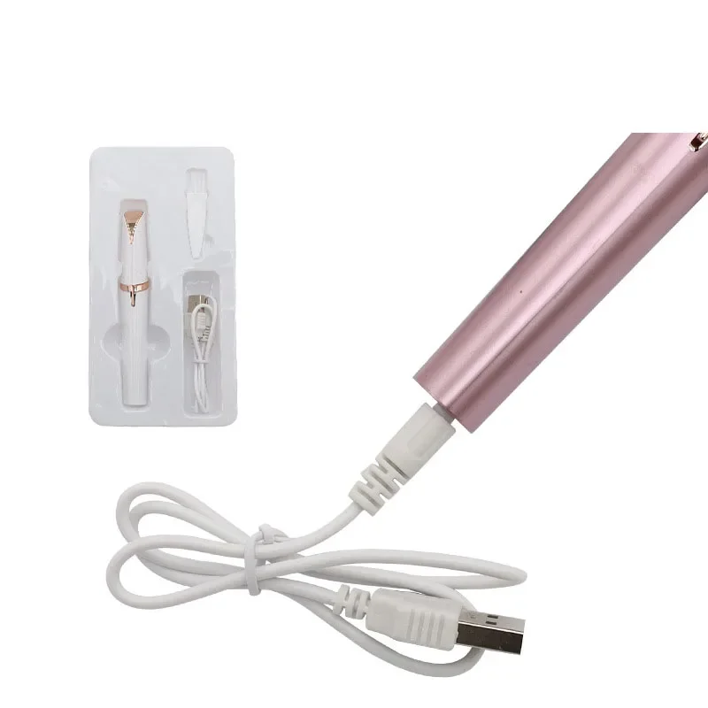 Elektryczny trymer do brwi Akumulatorowy trymer do brwi Damska mini golarka Depilator Kompaktowy kształt pióra Brzytwa do brwi Przenośna