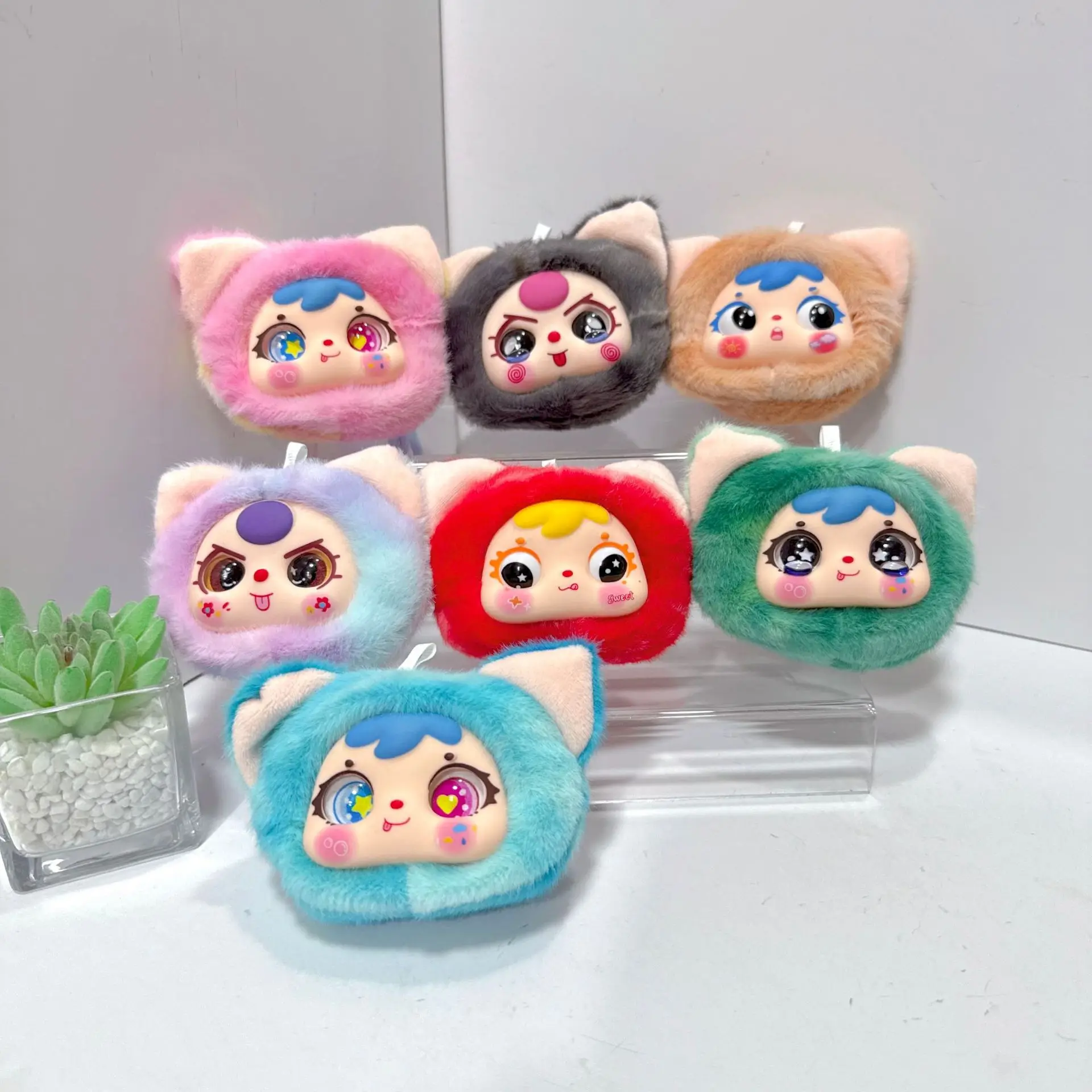 Schattige baby driejarige hanger vinyl pop knuffel pop tas hanger sleutelhanger pop sleutelhanger cinnamoroll pluche sleutelhanger cartoon