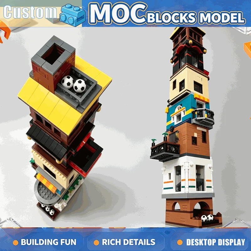 1258PCS MOC Ball Run Tower Marble Rolling Track Kinetic Model Custom Puzzle DIY Creative Assembly Building Block Toy Gift Series