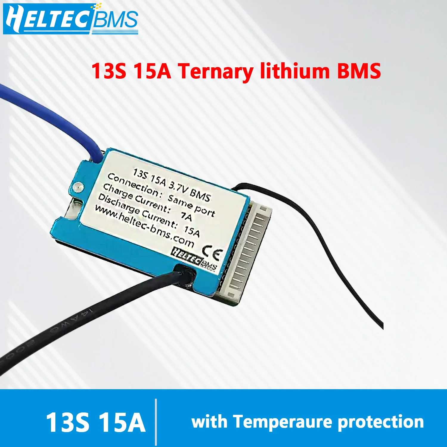 Heltec BMS 48V 13S 15A Same Port 18650 BMS for Ternary Lithium Pack Electric Bicycle Electric Vehicle with Temperature Protectio