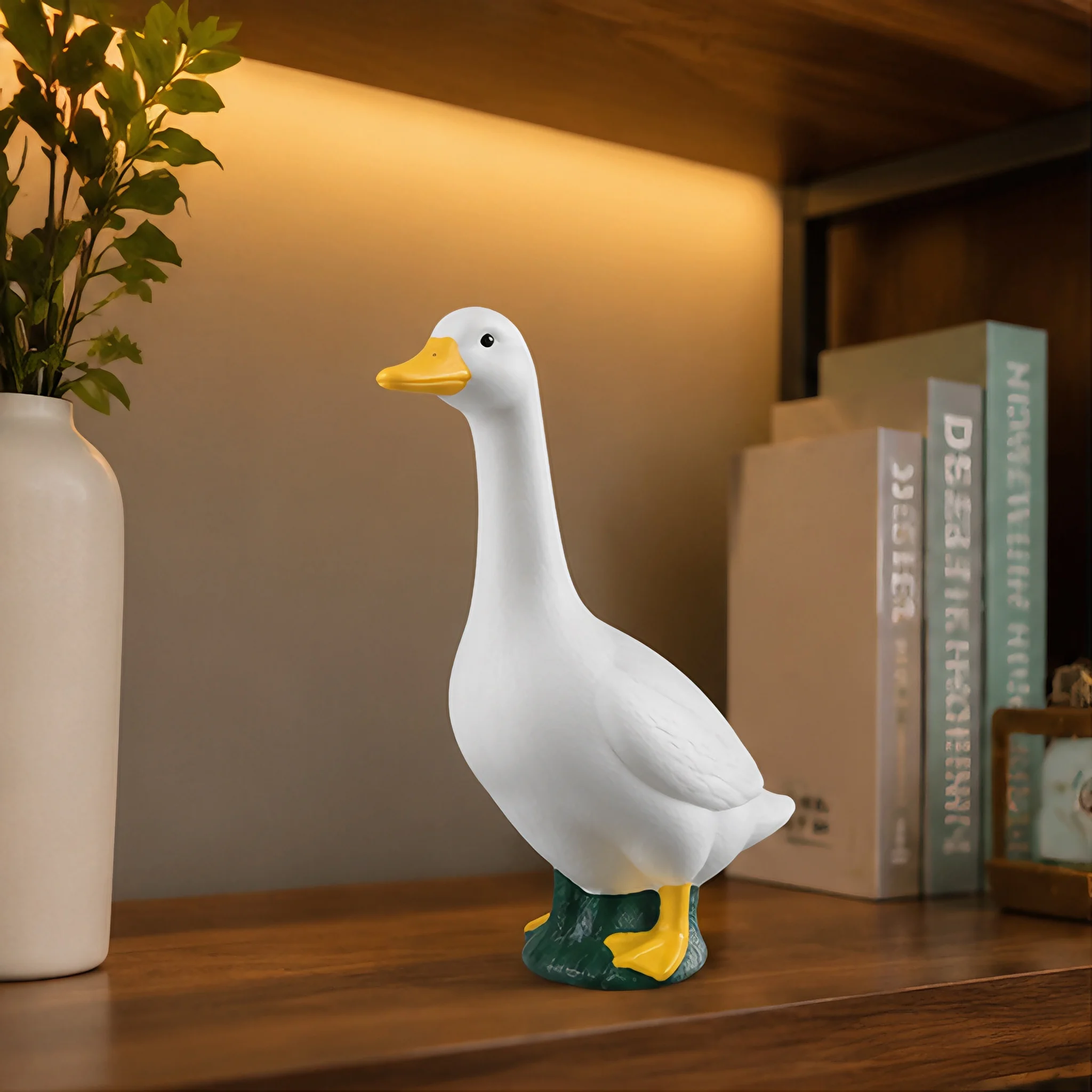 Lustige Gans Statue aus Harz Niedliche Tierfigur Wohndekor Schreibtisch-Ornament Witzige Farmhaus Cottagecore Raumdekoration Geschenk – Detail 3