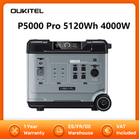OUKITEL P5000 Pro Power Station 5120Wh 4000W Solar Generator Output Pure Sine Wave Charging with Wheels Dual 100W USB-C LiFePO4