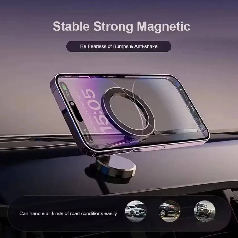 360° Rotation Cell Phone Holder Foldable Vacuum Magnetic Phone Bracket Magnetic Adsorption Car Phone Holder