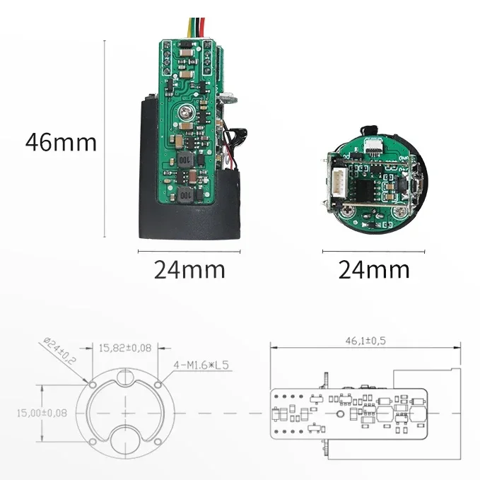 OEM ODM مستشعر محدد المدى الصغير لمسافات طويلة UART TTL 3.3 فولت وحدة مكتشف المدى 905 نانومتر للأجهزة المحمولة