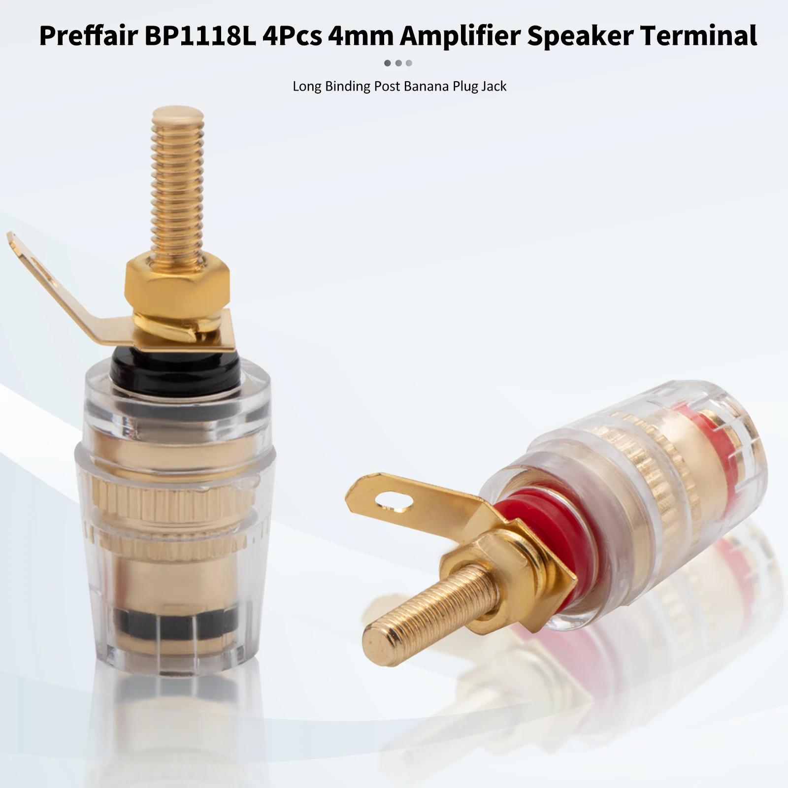 BP1118S/L 31.5mm/42mm Gold Plated Speaker Terminal Binding Post Amplifier Plug Socket Connector for 4mm Banana Connector