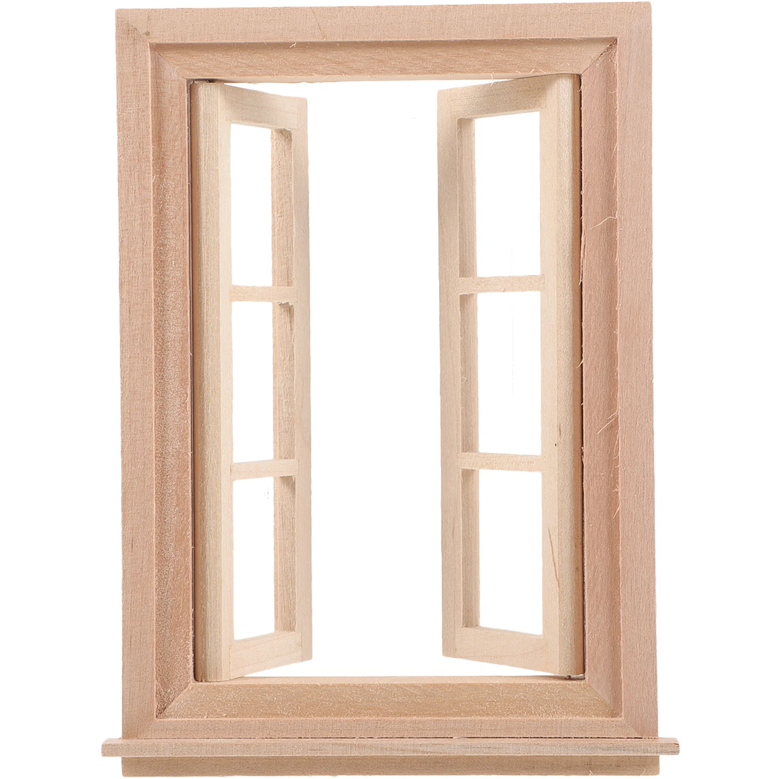 

1:12 Dollhouse Mini Door and Window 6 Pane Blank Wood Baby Toy Wooden Craft Frame Ornament Shutters Frames Miniature Furniture