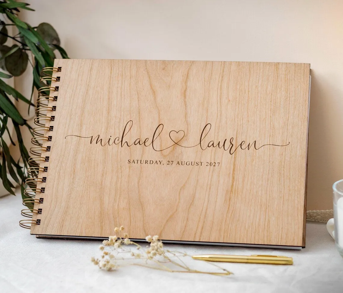 Libro de invitados de boda alternativo, libro de visitas de boda único personalizado, decoración de boda, álbum de fotos de boda, idea de regalo de planificador de boda