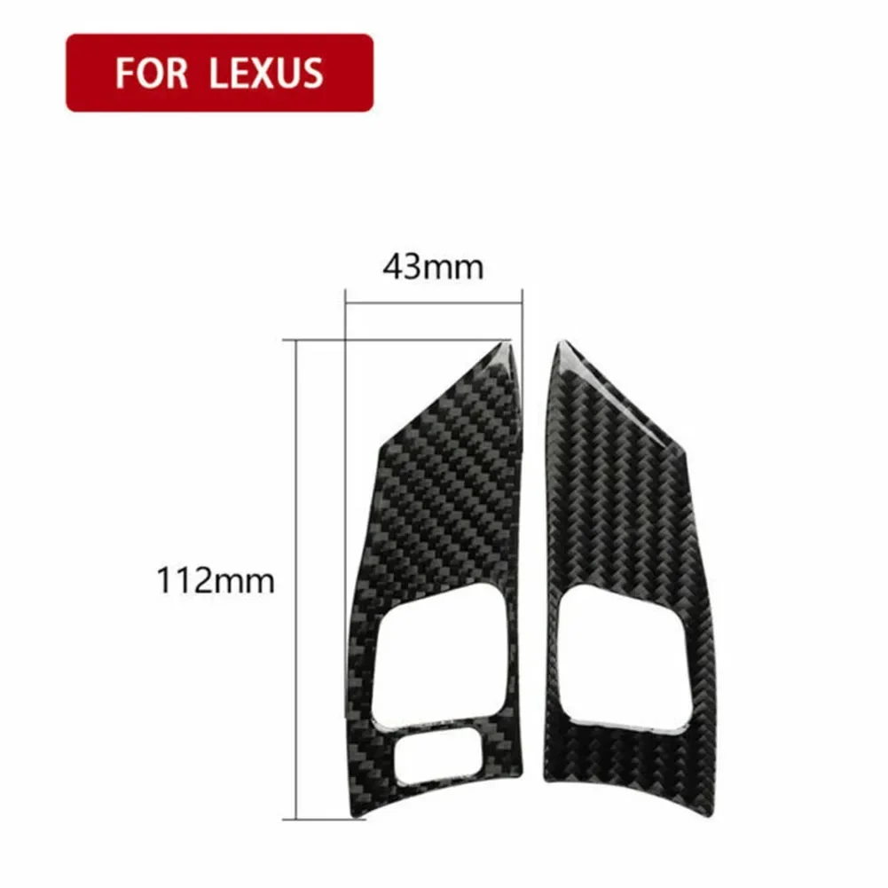 For LEXUS IS250 300 350 2006-2012 Car Black Carbon Fiber Steering Wheel Button Cover Trim Interior Sticker Decor Accessories