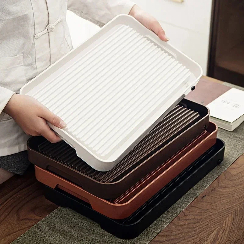 Chinese Kung Fu Tea Tray Household Water Storage Drainage Small Tea Board Modern Dry Brewing Tea Table Home