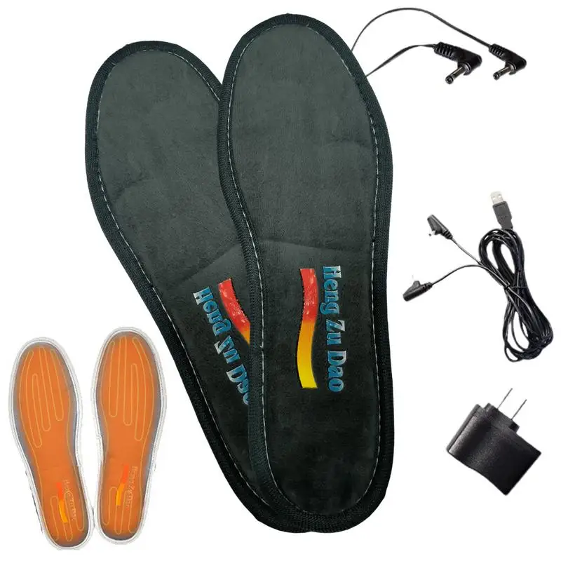 Electric Heated Insoles Warm Electric  Feet Warmer Pad Large Heating Area Shoe Inner Soles For Walking Working Hiking And