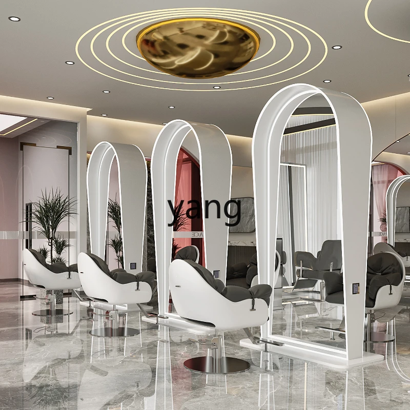 Yjq barber shop single and double-sided floor-to-ceiling mirror perm and dyeing area hair salon mirror table hair salon special