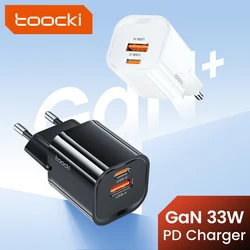 Toocki 33W GaN USB Charger Quick Charge 3.0 4.0 Type C Charger For iPhone Xiaomi Samsung Laptop PD Fast Phone Charger Adapter