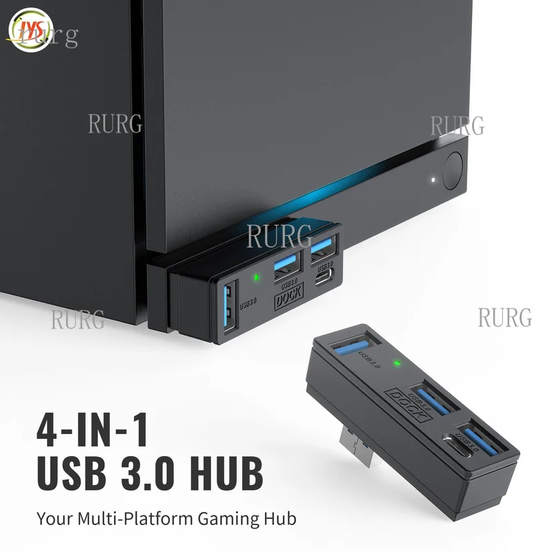 R+ 4-in-1 Docking Station 5Gbps USB Hub for PS5 Steam Deck PC Laptop Plug and Play