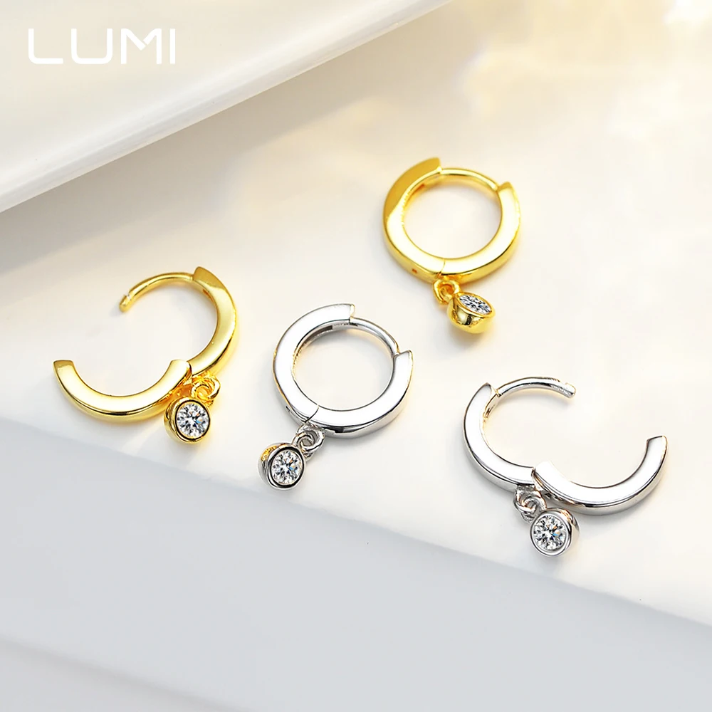 

LUMI 0,1 карата Муассанит, стерлинговое серебро 925 пробы, пряжки для ушей - супер изысканные женские серьги, роскошные вечерние свадебные бриллианты