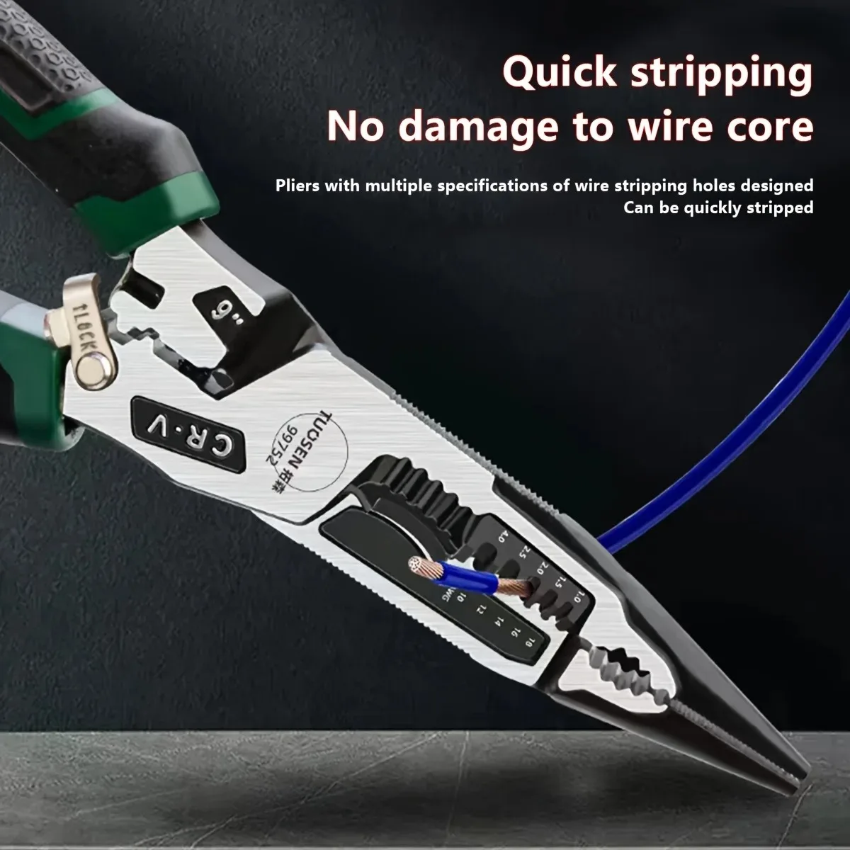 Pince à dénuder multifonctionnelle, pince à bec effilé, fil de coupe, sertissage, électricien, réparation, outils à main, 1PC