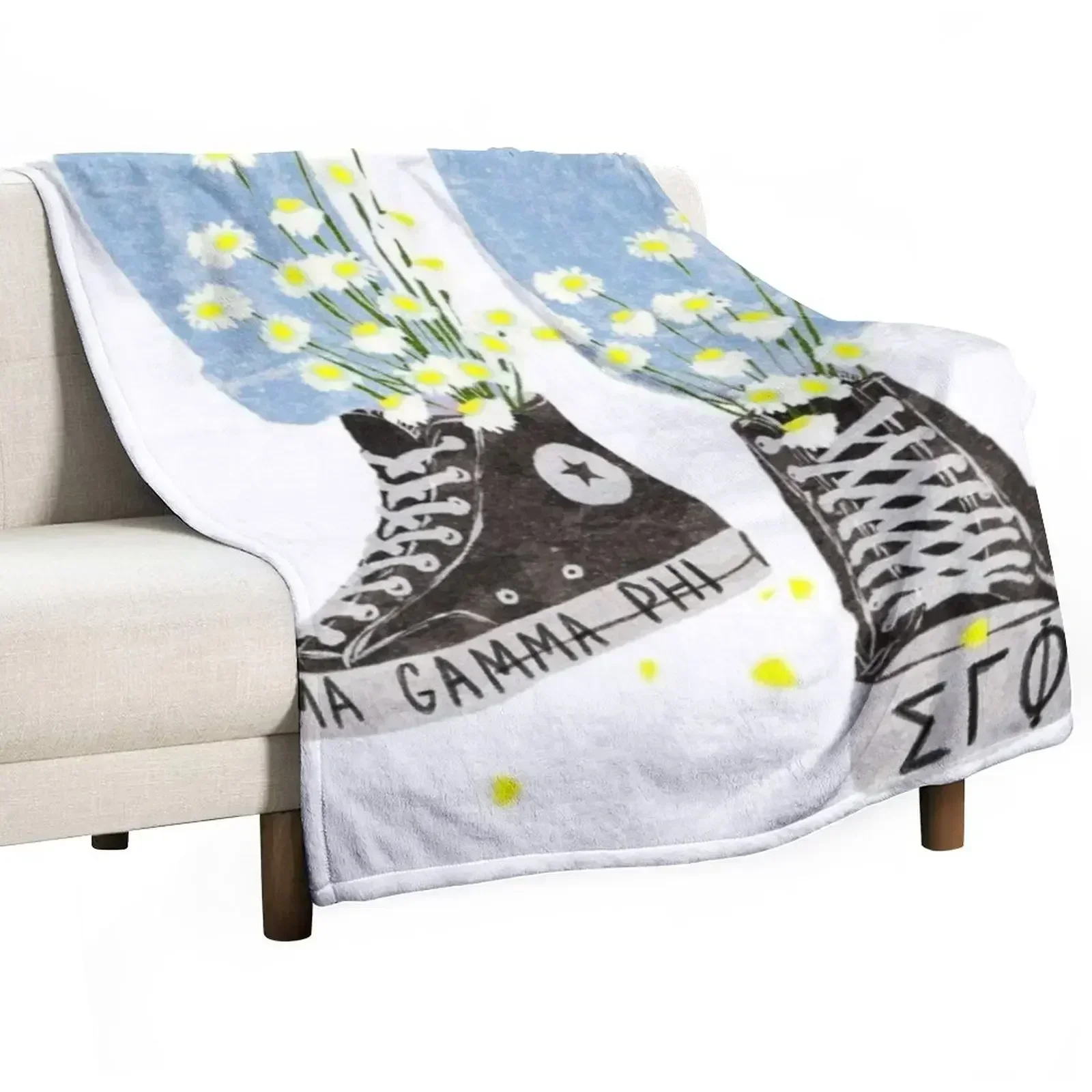 Sigma gamma phi sneakers sgphi thusa tapestry Throw Blanket Flannels Flannel Blankets