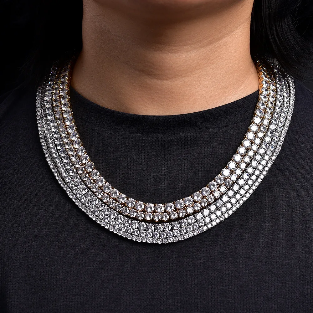

D VVS1 Moissanite Tennis Necklace For Women Top Quality 100% 925 Sterling Silver Sparkling Party Fine Jewelry