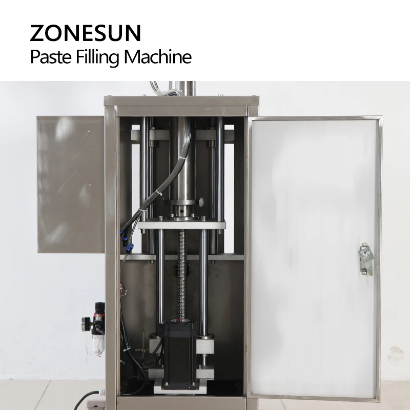 ZONESUN هوائيّ محرك معزز معجون سائل ماكينة حشو لزج كريم عسل كاتشب صلصَة الفلفل الحار خط إنتاج