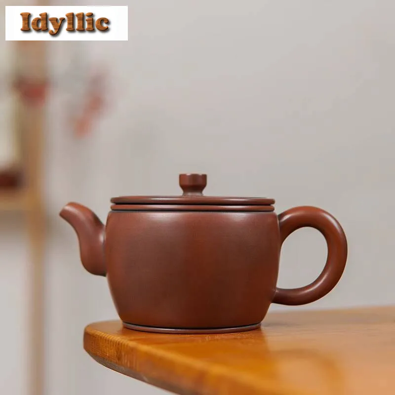 

235ml Handmade Large Caliber Nixing Pottery Teapot Vintage Tea Infuser Pot Tea Maker Kettle With Strainer Kung Fu Teaware Gift
