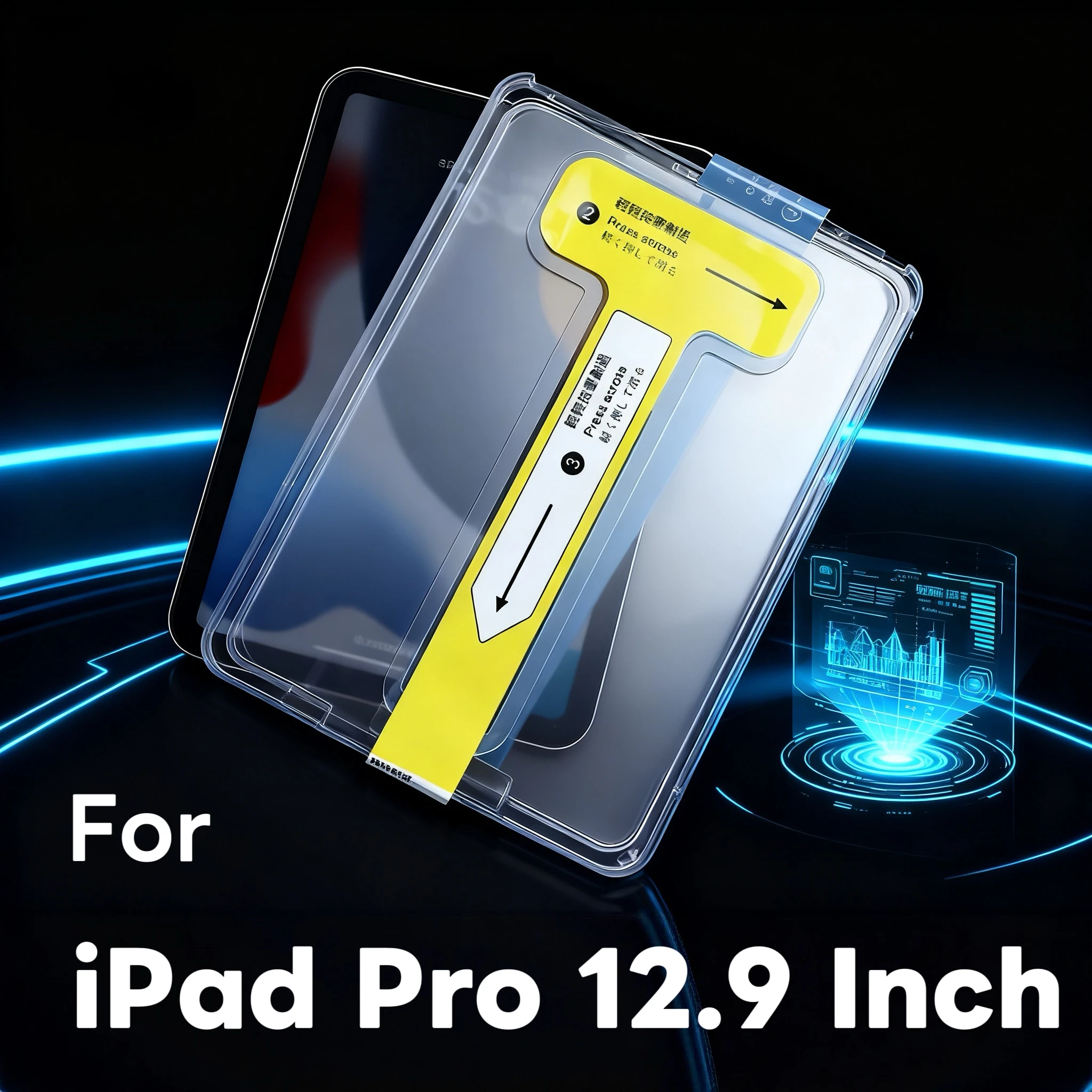 

Для iPad Pro 20224, 12,9 дюйма, 12,9 дюйма, защитная пленка из закаленного стекла без пыли, простая установка, комплект для автоматического удаления пыли