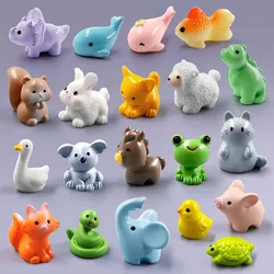 20Pcs Dolphins Whales Dinosaurs Triceratops Fox Rabbit Pig Cat Frog Fish Figurine Miniature Fairy Garden Decoration Accessories