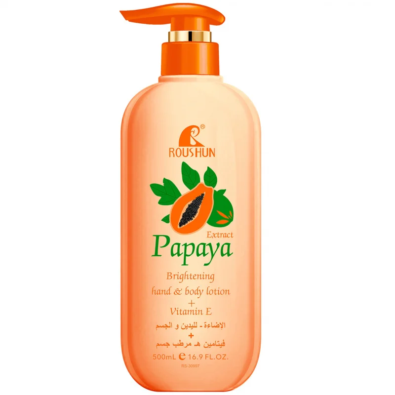

500ml ROUSHUN Papaya Body Lotion Moisturizing and Moisturizing Skin Refreshing Fragrance Non greasy Large capacity household use