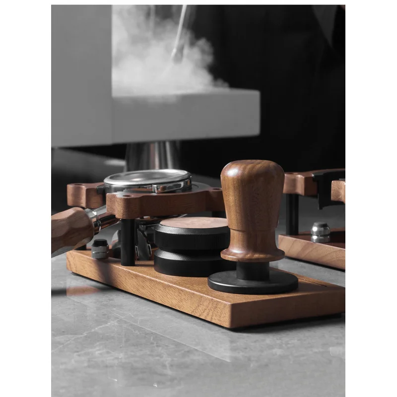 For Bear Coffee Powder pressing base solid wood handle stand