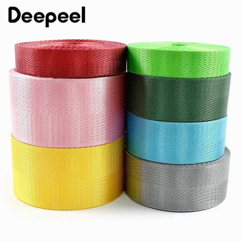 

10M 20-50mm Nylon Webbing Strap Shoulder Bag Straps Backpack Decorative Ribbons for Sewing Seat Belt Ribbon Band Accessories