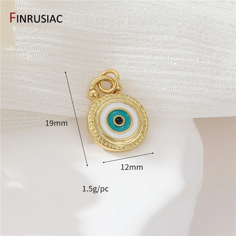 Evil Eye Charms für die Schmuckherstellung, 14 Karat vergoldetes Messing, Zirkon-Charms-Anhänger für DIY-Halskettenherstellung, Zubehör für Schmuck – Detail 17