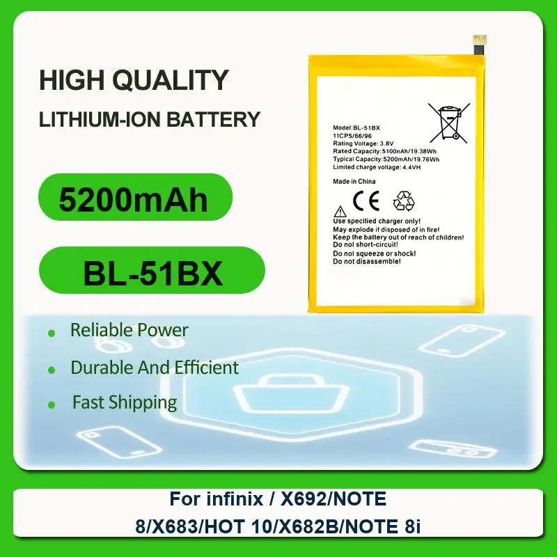 Battery For infinix / X692/NOTE 8/X683/HOT 10/X682B/NOTE 8i note 12i X6819,Note 12pro 5G,Hot 8 9 Hot8 Hot9 11 X663 12 30