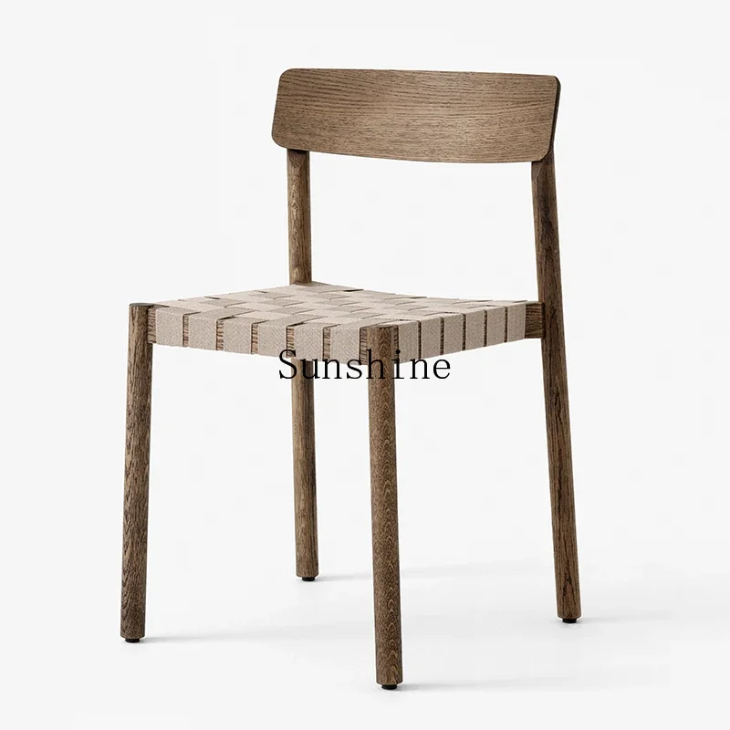 Smoked simple modern light luxury backrest Nordic dining table casual coffee hotel stool chair