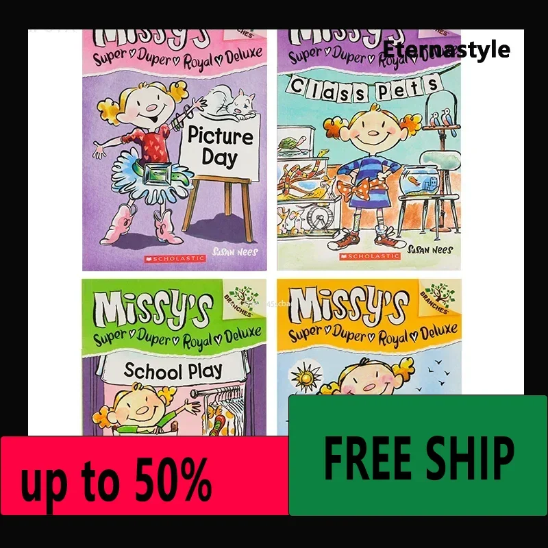 Hot 4 Books Scholastic Branches Missy’s Super Duper Royal Deluxe Reading Colouring English Activity Storybook Picture Book Age 3