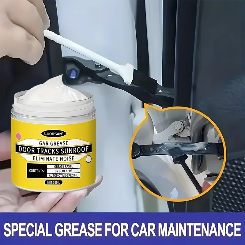 LOORSAN Non-Drip Lubricant Grease: White Paste – Fits Car/Bike Hinges/Chains/Door Tracks, Delivers Long-Lasting Protection