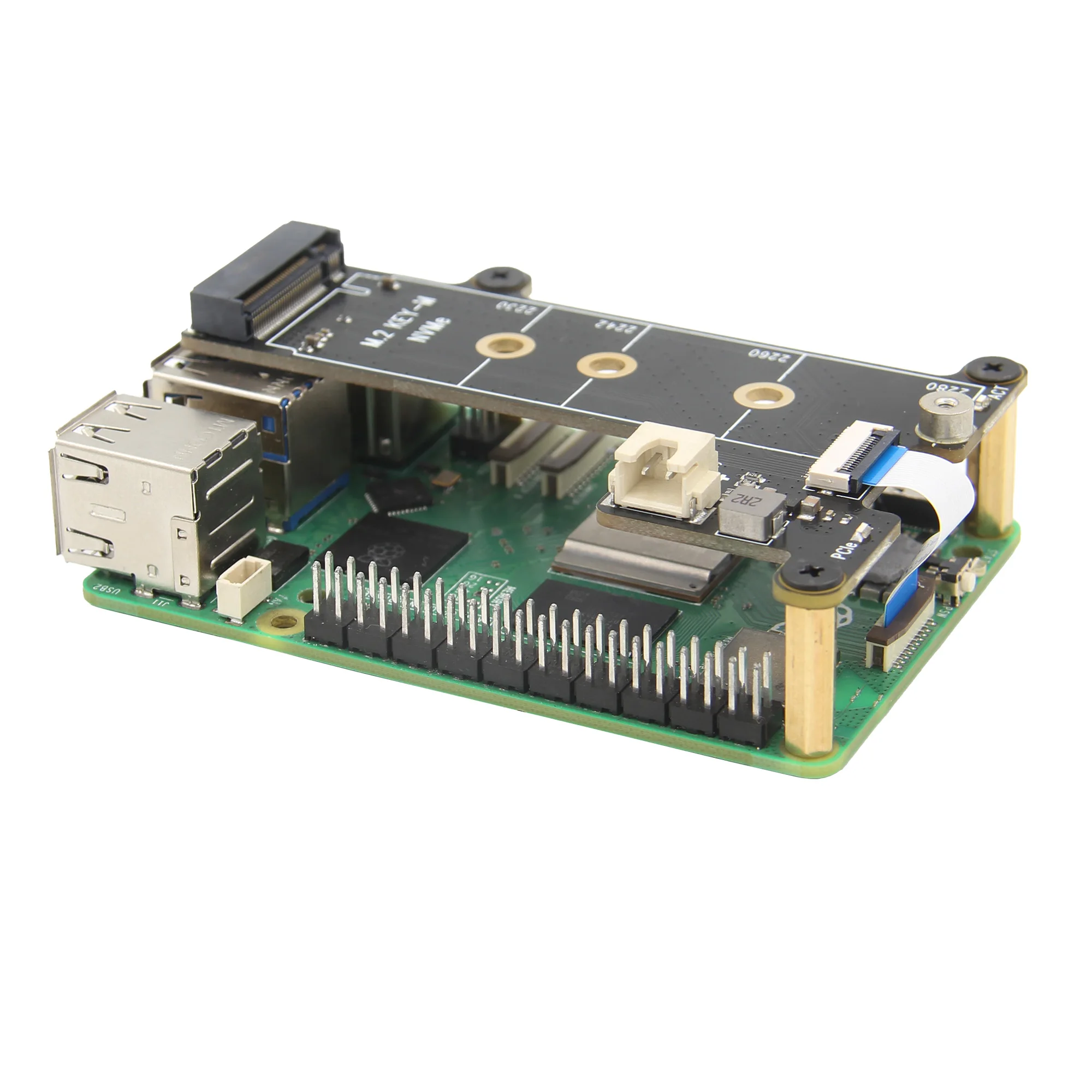 Geekworm X1001 PCIe - NVMe M.2 SSD シールドボード (Raspberry Pi 5